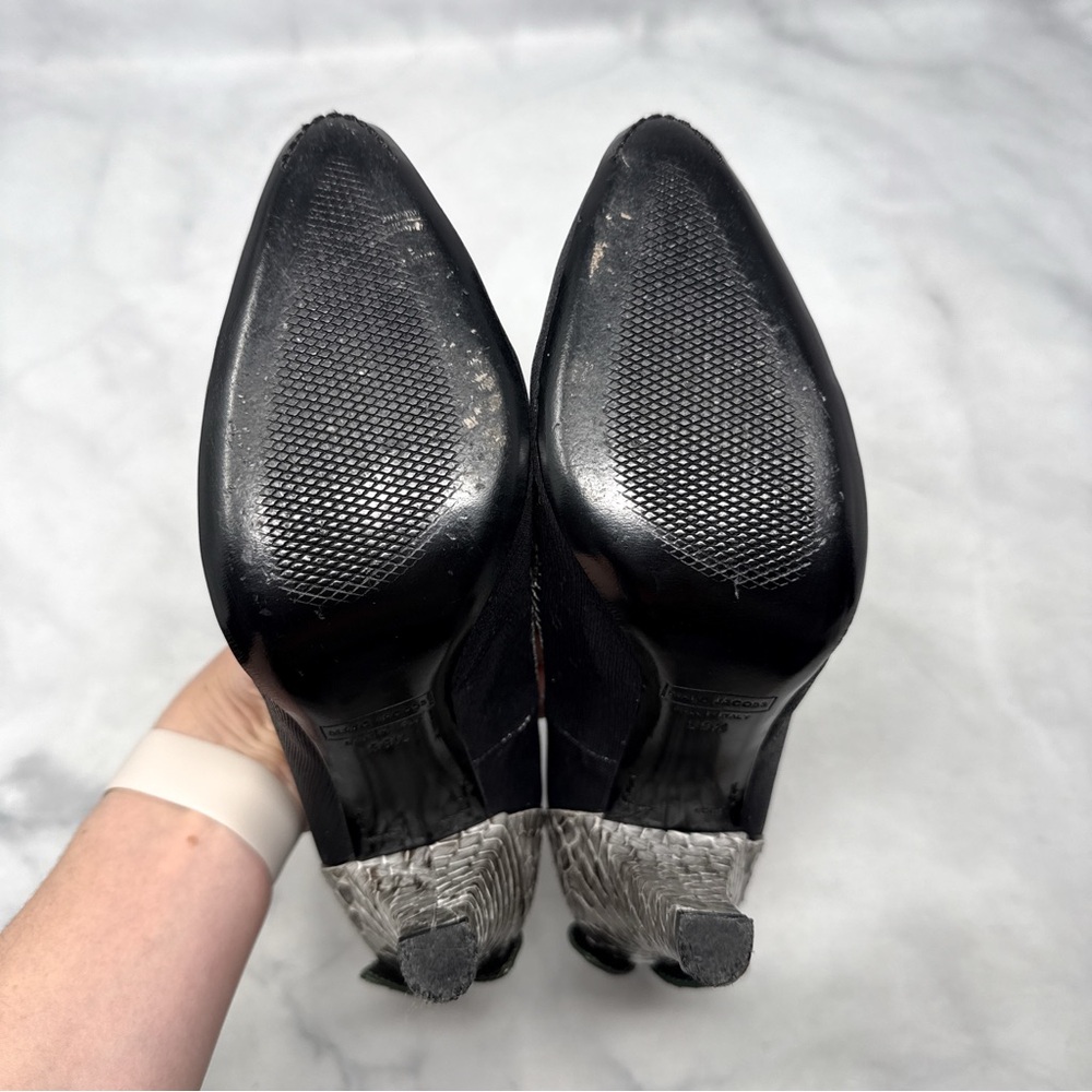 Marc Jacobs Vintage Y2K Leather Rose Rosette Flower Pump Heels Black Gothic 39.5 - Picture 12 of 16